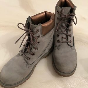 Women’s rose gold Timberland boots